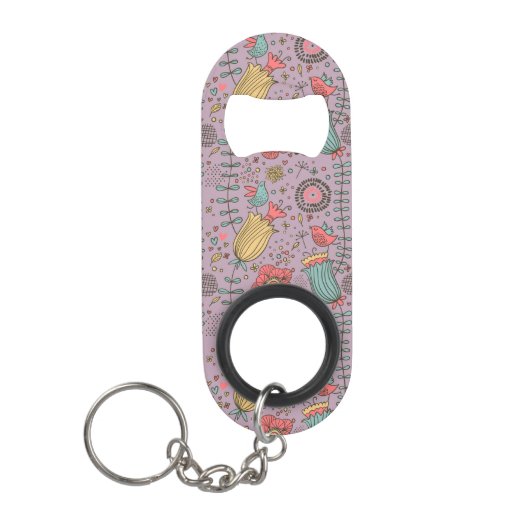 Porte-clé Décapsuleur Motif floral élégant avec des fleurs (Devant)
