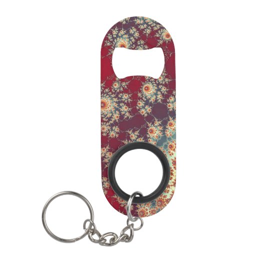 Porte-clé Décapsuleur Motif floral en spirale (Devant)