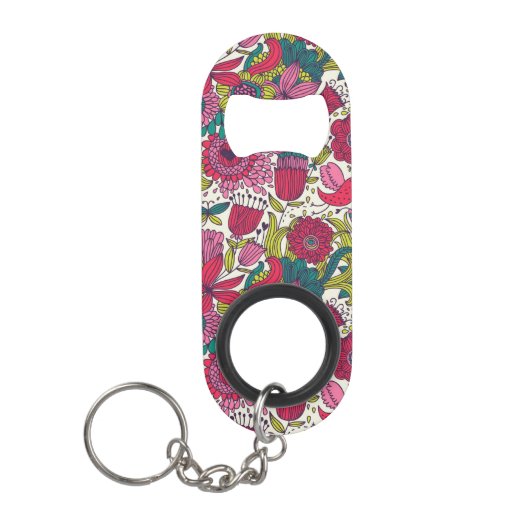 Porte-clé Décapsuleur Motif floral lumineux (Devant)