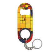 Porte-clé Décapsuleur Motif géométrique d'arc-en-ciel vibrant abstrait (Dos)