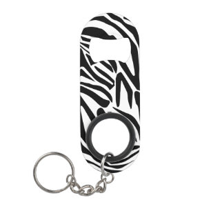 Porte-clé Décapsuleur Motif Imprimé Zèbre Noir et Blanc Audacieux