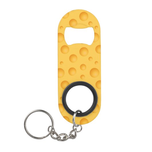 Porte-clé Décapsuleur Motif jaune de fromage (Devant)