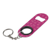 Porte-clé Décapsuleur Motif magenta de baie (Devant Angle)