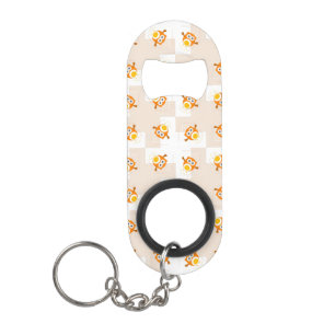 Porte-clé Décapsuleur Motif orange d'illustration de hibou
