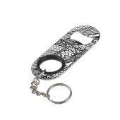 Porte-clé Décapsuleur Motif Patchwork Noir & Blanc 05 (angle arrière)