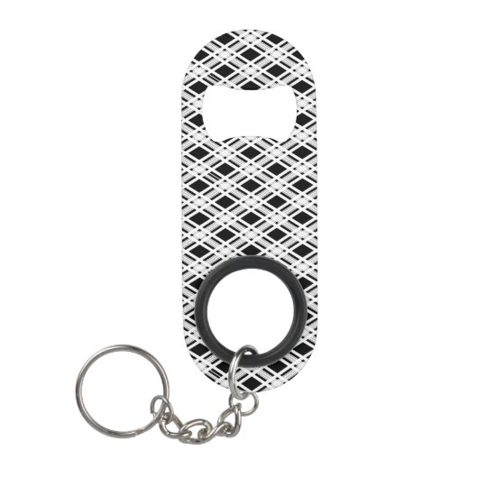 Porte-clé Décapsuleur Motif rayé de plaid (Devant)