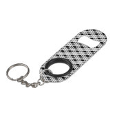 Porte-clé Décapsuleur Motif rayé de plaid (Devant Angle)