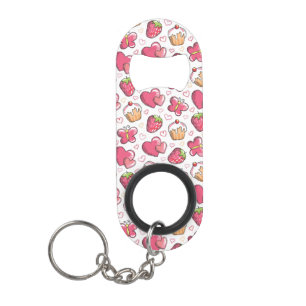 Porte-clé Décapsuleur motif romantique de nourriture