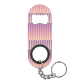 Porte-clé Décapsuleur Motif rose violet jaune rayé (Dos)