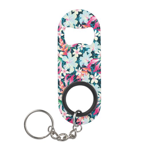 Porte-clé Décapsuleur Motif tropical coloré (Devant)