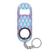 Porte-clé Décapsuleur Motif turquoise et rose de pétale (Dos)