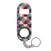 Porte-clé Décapsuleur Motif turquoise et rose de triangle (Dos)