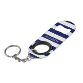 Porte-clé Décapsuleur Navire avec bande préppie horizontale no 2 Nom Mon (Devant Angle)