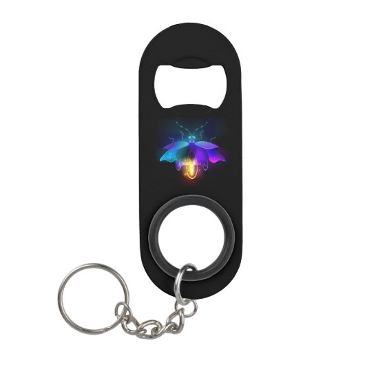 Porte-clé Décapsuleur Neon Firefly sur noir (Devant)