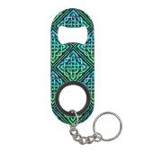 Porte-clé Décapsuleur Noeud celtique - Carrelage Diamant Bleu Vert (Dos)