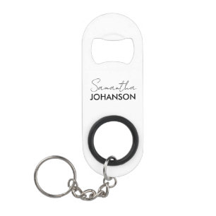 Porte-clé Décapsuleur Nom du script Cadeau minimaliste pour elle