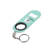 Porte-clé Décapsuleur Nom du script moderne branché Llama & Pois (angle arrière)