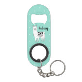 Porte-clé Décapsuleur Nom du script moderne branché Llama & Pois (Dos)