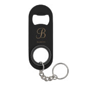 Porte-clé Décapsuleur Or noir Nom et monogramme personnalisés (Dos)