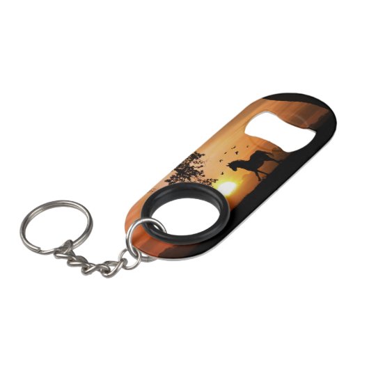 Porte-clé Décapsuleur Ouverture de bouteille à clé à cheval (Devant Angle)