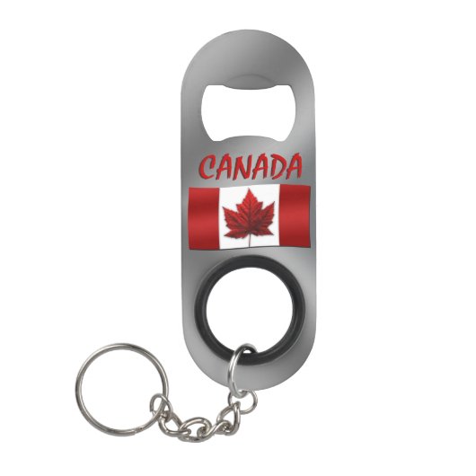 Porte-clé Décapsuleur Ouverture de bouteille Canada Custom Canada Drapea (Devant)
