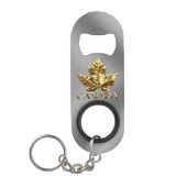 Porte-clé Décapsuleur Ouverture de bouteille Canada Custom Gold Canada S (Devant)