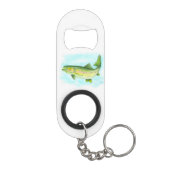 Porte-clé Décapsuleur Ouverture de bouteille de truite d'aquarelle (Dos)
