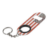 Porte-clé Décapsuleur Ouverture de bouteille / Drapeau porte - clé USA (Devant Angle)