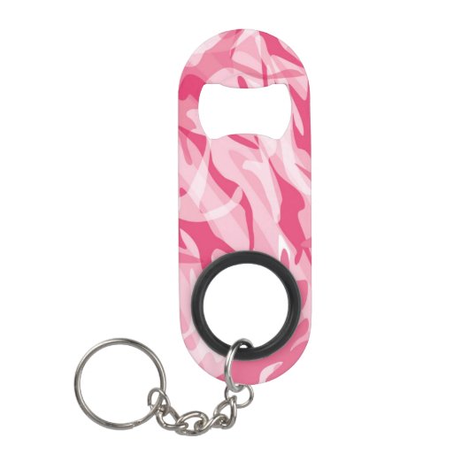 Porte-clé Décapsuleur Ouverture de bouteille en camo rose (Devant)