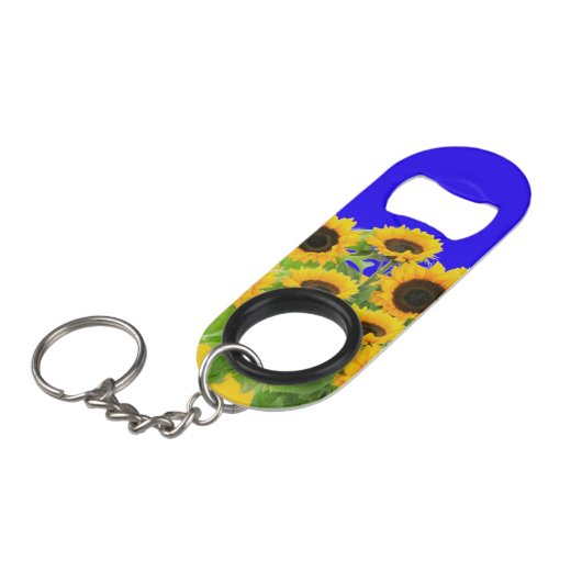 Porte-clé Décapsuleur Ouverture de bouteille Porte - clé de tournesol (Devant Angle)