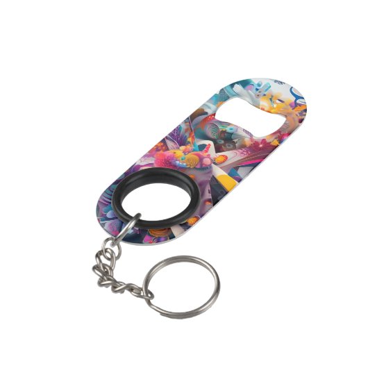 Porte-clé Décapsuleur Ouverture florale (angle arrière)
