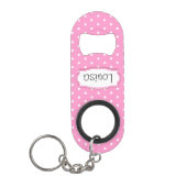 Porte-clé Décapsuleur Ouvre-bouteille à pois nom fleur rose (Devant)