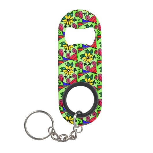 Porte-clé Décapsuleur ouvre-bouteille porte - clé de fleurs (Devant)