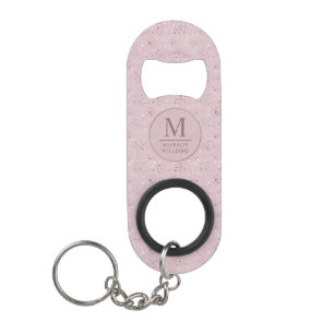 Porte-clé Décapsuleur Pailleté de rose pastel doux doré à pois