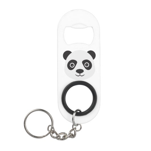 Porte-clé Décapsuleur Panda Face Ours noir et blanc (Devant)