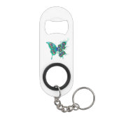Porte-clé Décapsuleur Papillon aux plumes de paon vert (Dos)