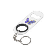 Porte-clé Décapsuleur Papillon saphir à fleurs (angle arrière)