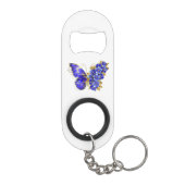 Porte-clé Décapsuleur Papillon saphir à fleurs (Dos)