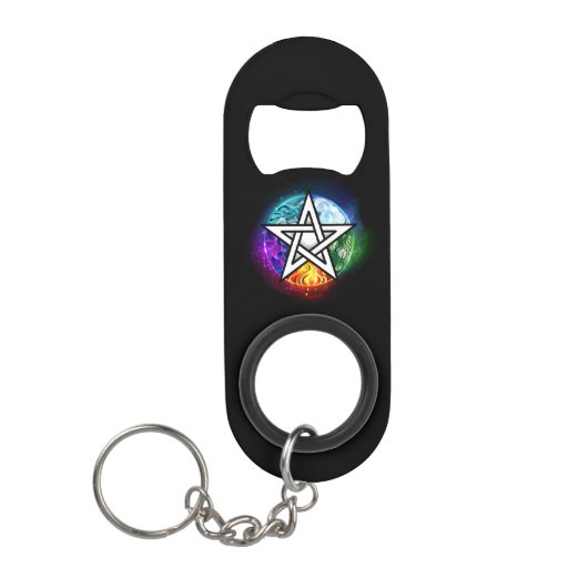 Porte-clé Décapsuleur pentagramme du Wiccan (Devant)