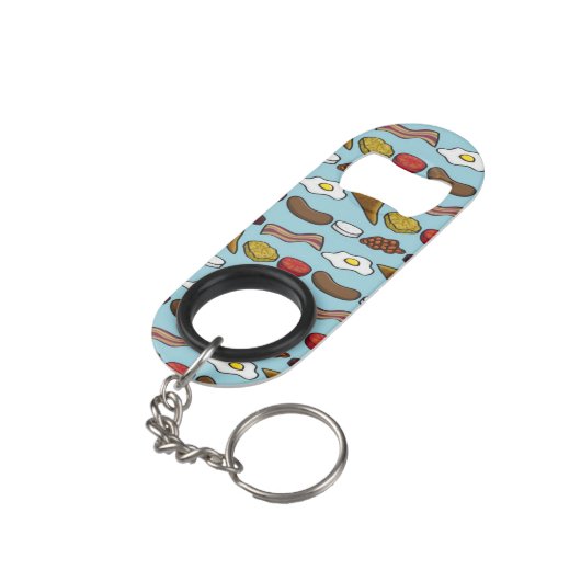 Porte-clé Décapsuleur Petit déjeuner frit (angle arrière)