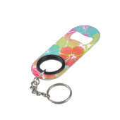 Porte-clé Décapsuleur PixDezines rétro hibiscus (angle arrière)