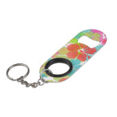 Porte-clé Décapsuleur PixDezines rétro hibiscus (Devant Angle)