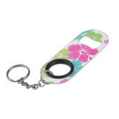 Porte-clé Décapsuleur PixDezines rétro hibiscus (Devant Angle)