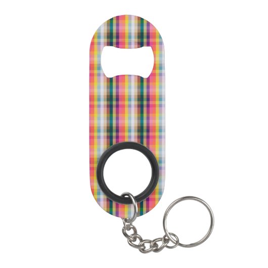 Porte-clé Décapsuleur Plaid écossais abstrait (Dos)