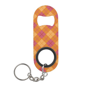 Porte-clé Décapsuleur Plaid polarisé dans l'orange et le rose