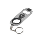 Porte-clé Décapsuleur Poing de solidarité en fibre de carbone (angle arrière)