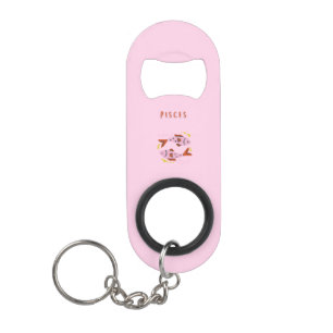 Porte-clé Décapsuleur Poissons roses, zodiaque, impression du signe du z