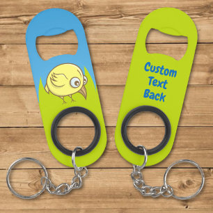 Porte-clé Décapsuleur Porte-clés ouvre-bouteille cartoon oiseau jaune