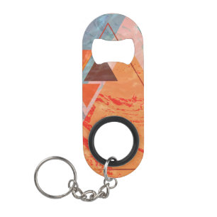 Porte-clé Décapsuleur Porte-clés ouvre-bouteille en géométrie abstraite