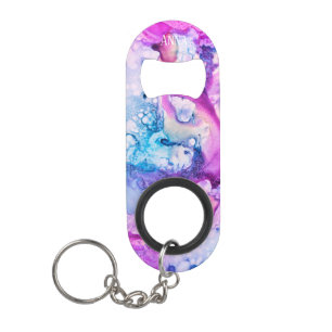 Porte-clé Décapsuleur Pourpre violet de rose moderne abstrait